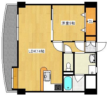 井口台FLATSII(1LDK/6階)の間取り写真
