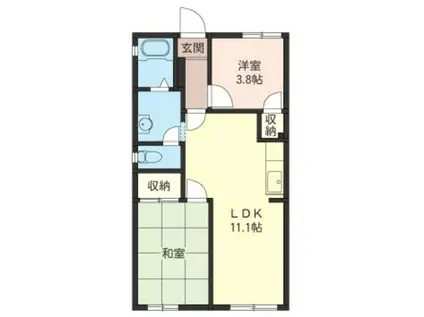 アネックス坂本(2LDK/1階)の間取り写真