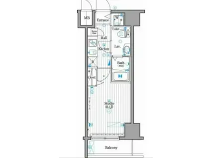 ガーラ・シティ王子(1K/7階)の間取り写真
