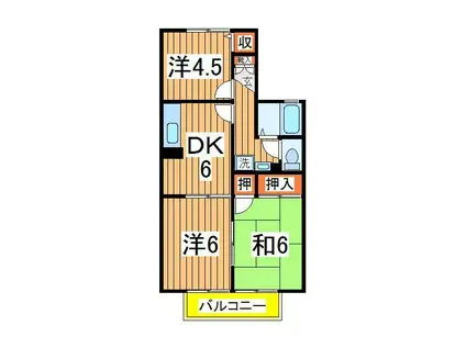 シャトルアイⅡ(3DK/2階)の間取り写真