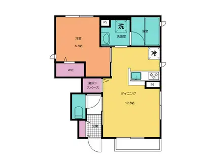 CASA VERDE D(1LDK/1階)の間取り写真