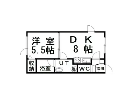 アーバンエクセレントII(1DK/1階)の間取り写真