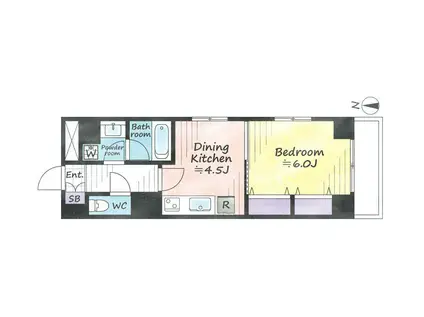 恵比寿たかむらビル(1DK/10階)の間取り写真