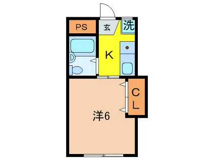 ときわ木ビル(1K/3階)の間取り写真