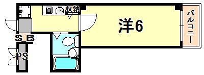 小原ビル(1K/4階)の間取り写真