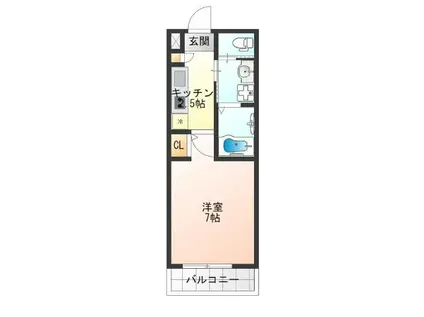 アッシュメゾン松(1K/2階)の間取り写真