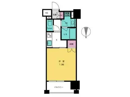 サンウッド錦糸町フラッツ(1K/2階)の間取り写真