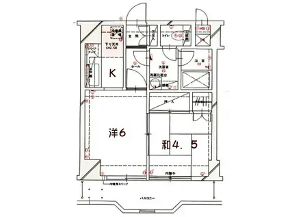 ロフティ滝沢(2K/7階)の間取り写真