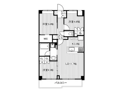 NIIYA平和台(3LDK/2階)の間取り写真