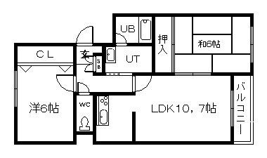 ガーデンハウス(2LDK/1階)の間取り写真