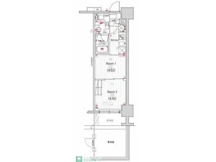 ガーラ・ステーション川崎平間(2K/1階)の間取り写真