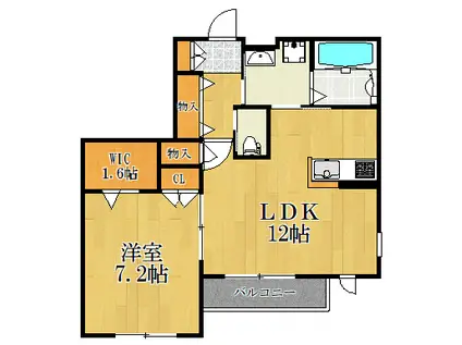 SUCCEED(1LDK/2階)の間取り写真