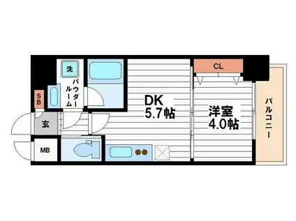 スプランディッド安土町(1DK/2階)の間取り写真