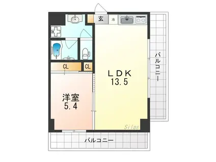 グランリーオ(1LDK/7階)の間取り写真