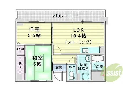 21世紀ペガサスⅢ(2LDK/2階)の間取り写真