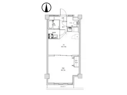 RIVERSIDE西早稲田(1DK/3階)の間取り写真