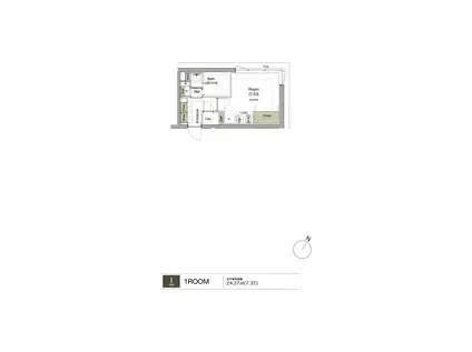 COEUR BLANC高輪(ワンルーム/5階)の間取り写真