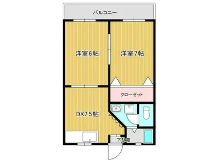 アメニティパレスTABATA(2DK/5階)の間取り写真