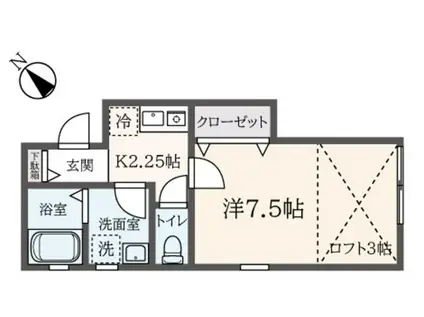 ラフェリオ上鶴間(1K/2階)の間取り写真