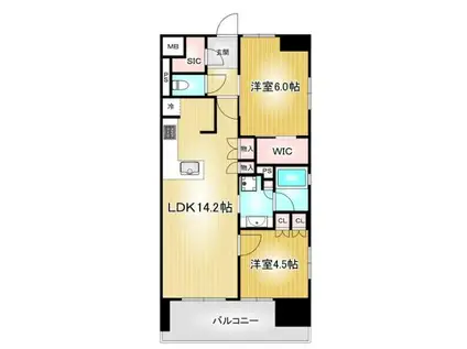 オープンレジデンシア千種広小路(2LDK/2階)の間取り写真