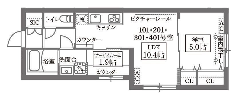 COCOCUBE GRANDE学芸大学(1SLDK/1階)の間取り写真