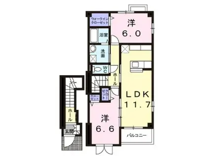 ステイブル中山C(2LDK/2階)の間取り写真