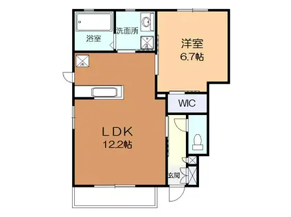 シャーメゾンA(1LDK/1階)の間取り写真