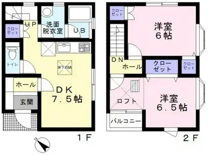 アバンテ大和田(2DK/2階)の間取り写真