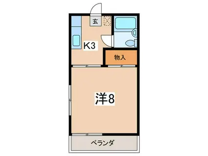 ホワイトヴィラ(1K/2階)の間取り写真