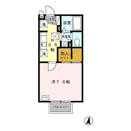 MA MAISON船岡東(1K/1階)の間取り写真