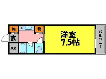 エトールIII(1K/1階)の間取り写真