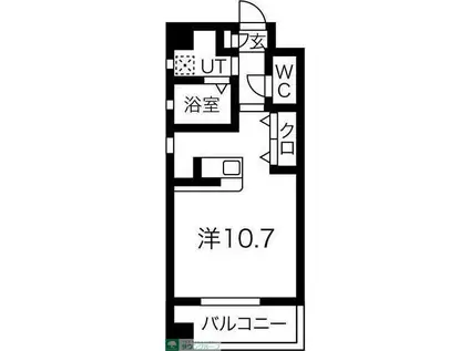 セオークス明道町(ワンルーム/2階)の間取り写真
