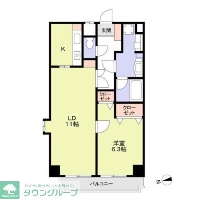 綾東ヴィレッジ弐番館(1LDK/5階)の間取り写真