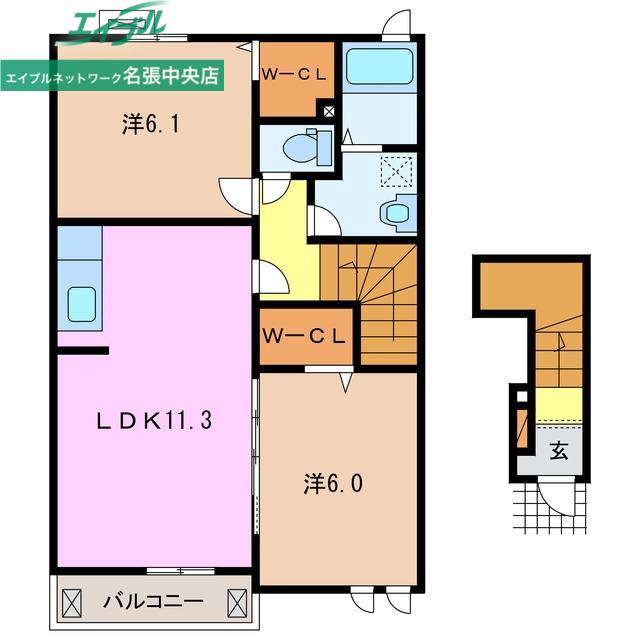 インノバールI(2LDK/2階)の間取り写真