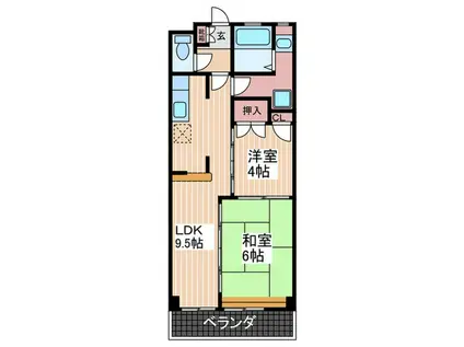 原田ビル かおるコーポ(2LDK/3階)の間取り写真