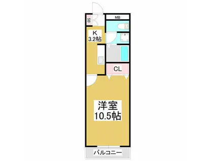 コンフォート27(1K/2階)の間取り写真