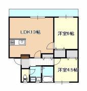メゾン小松(2LDK/1階)の間取り写真