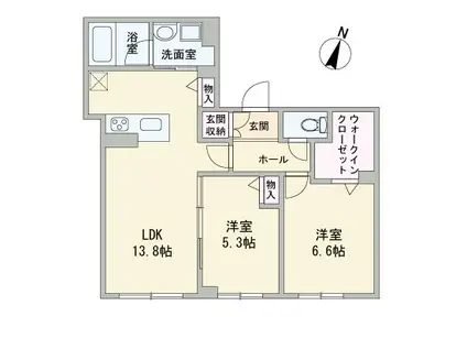 ルシエル(2LDK/1階)の間取り写真