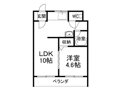 レシデンシア219(1LDK/4階)の間取り写真