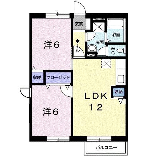 フローラル舞II(2LDK/2階)の間取り写真