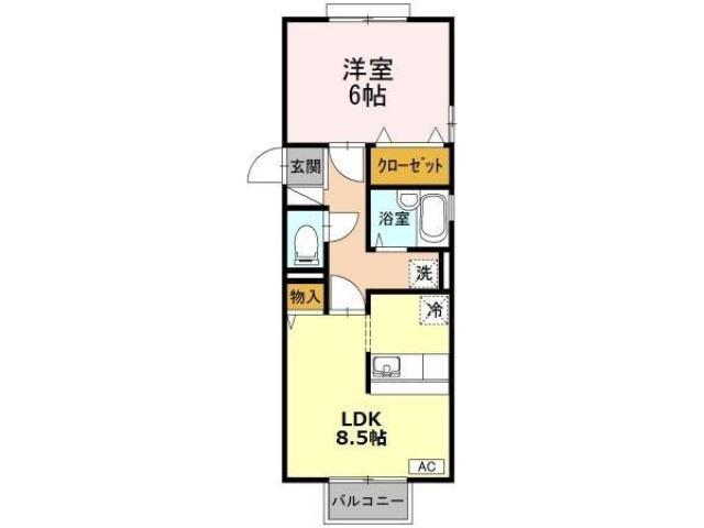 セジュールMIYA(1LDK/1階)の間取り写真