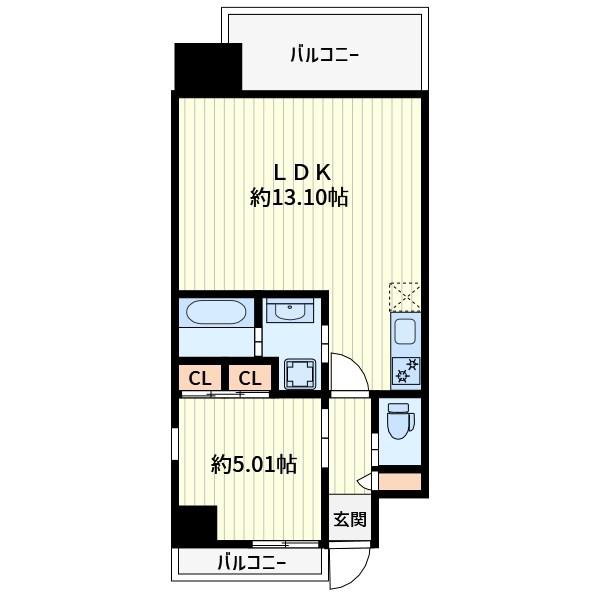プレジオ川口(1LDK/3階)の間取り写真