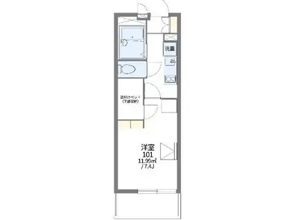 レオパレスアルファード(1K/1階)の間取り写真