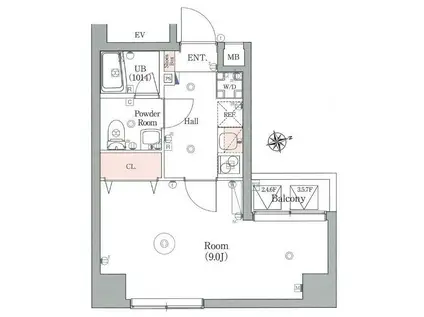 エストゥルースプラス八広(1K/6階)の間取り写真