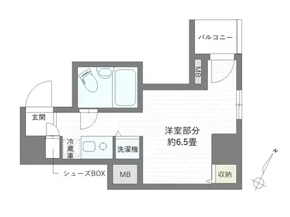 日本橋MKビル(ワンルーム/9階)の間取り写真