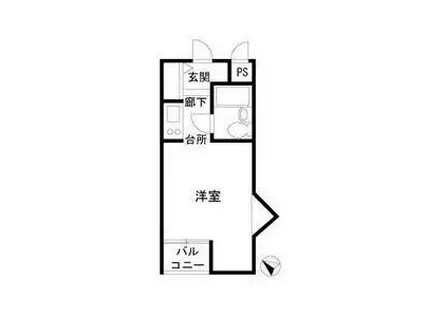 荒井マンション バーミー248(ワンルーム/2階)の間取り写真