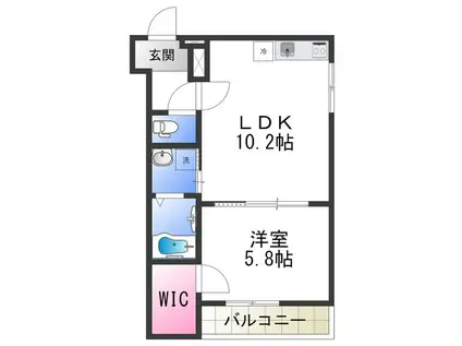 フジパレス泉大津I番館(1LDK/2階)の間取り写真