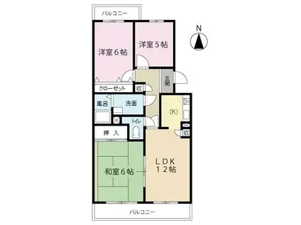 メゾンプレメール(3LDK/1階)の間取り写真