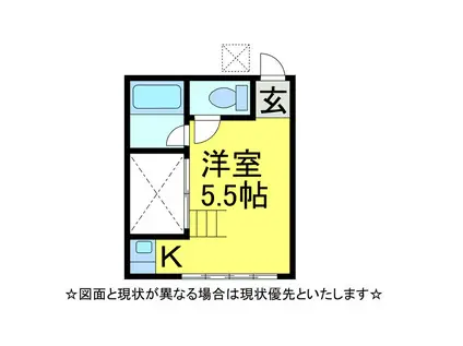 メゾン酒々井(ワンルーム/1階)の間取り写真
