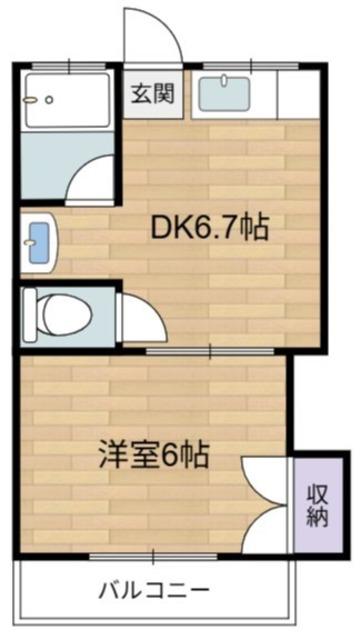 読売コーポ(1DK/2階)の間取り写真
